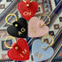 heart key rings with gold ring and button