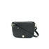 black leather bag with interchangeable front flap