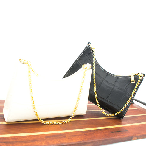 leather embossed print bag