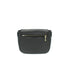 black leather bag with interchangeable front flap