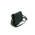 black leather bag with interchangeable front flap