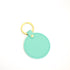 blue leather round key rings