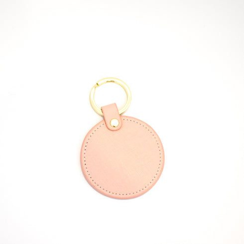 pink leather round key rings
