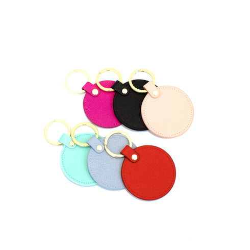 leather round key rings