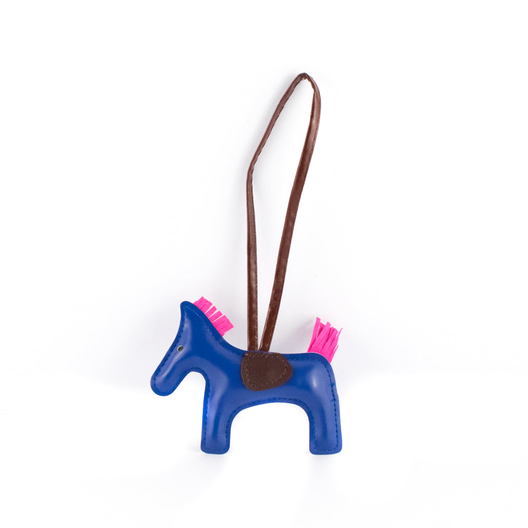 blue leather pony