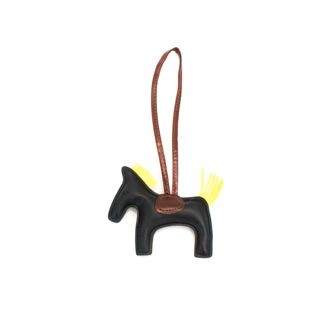 black leather pony