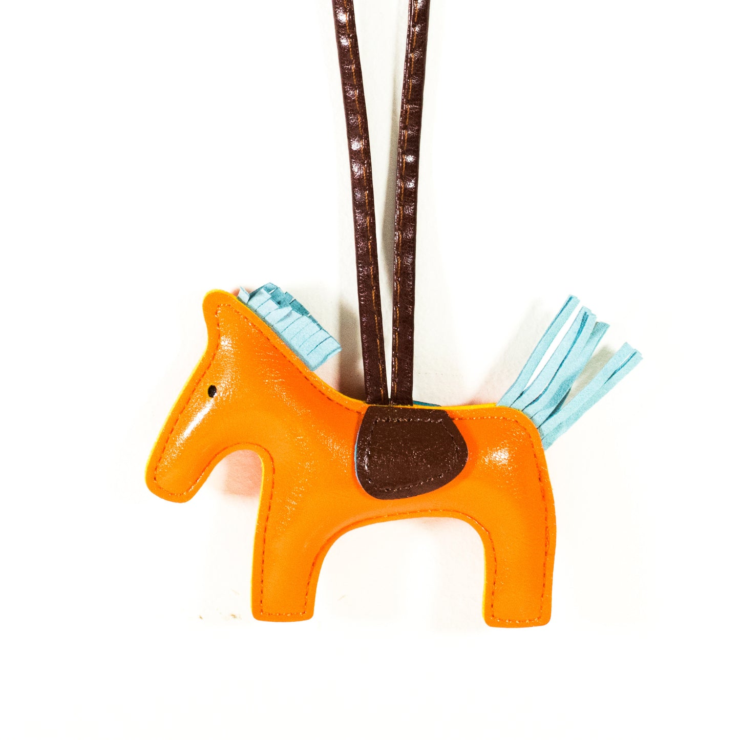 orange leather pony